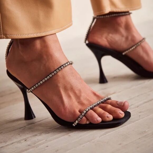 Jeffrey Campbell Gatsby Heels – Black Crystal Rhinestone – Size 8.5 – NWOB - Picture 1 of 7